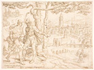 यहूदा ने अदुल्लामी हीरा के द्वारा बालक तामार को भेजा द्वारा Maarten van Heemskerck