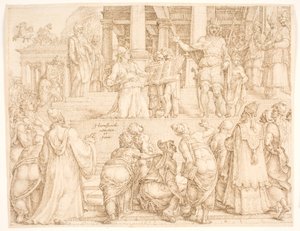 यरूशलेम के निवासियों को वाचा की पुस्तक पढ़ाई जाती है द्वारा Maarten van Heemskerck