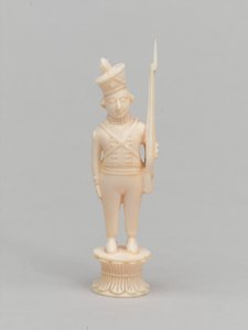 सफेद मोहरा, शतरंज का टुकड़ा, भारत, 1820 लगभग द्वारा Macneill MacLeay