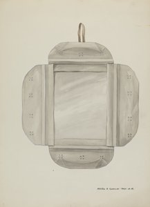 टिन मिरर फ्रेम, सी. 1937. द्वारा माजेल जी. क्लाफलिन