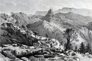 डोंगोलो के पास मार्च पर, जेम्स फर्ग्यूसन, 1868 द्वारा उकेरा गया द्वारा प्रमुख एजीएफ हॉग