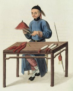 एक कैप मेकर, &39;द कॉस्ट्यूम ऑफ चाइना&39; से प्लेट 51, जे। डैडली द्वारा उत्कीर्ण, 1800
