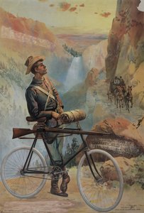 गोल्डन गेट, येलोस्टोन पार्क में सूर्यास्त, c.1897 (क्रोमोलिथोग्राफ)
