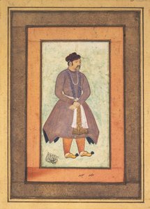 अकबर महान का चित्र 1542-1605, मुगल सम्राट, 16वीं शताब्दी का दूसरा भाग। द्वारा मनोहर