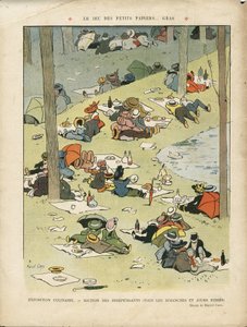 ले लियर में मार्सेल कैपी (1865-1941) का चित्रण, 28/05/10 - छोटे मोटे कागज का खेल - शौक, पिकनिक, गैस्ट्रोनॉमी कुक द्वारा मार्सेल अमाबल ओएल कैपी