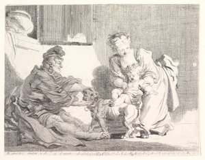 द चाइल्ड एंड बुलडॉग, 1778। द्वारा मार्गेराइट जेरार्ड
