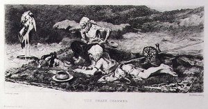 द स्नेक चार्मर, एमिल बोइल्विन द्वारा उकेरा गया (1845-99) (उत्कीर्णन) द्वारा मारियानो (बाद में) Fortuny