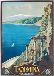 पोस्टर विज्ञापन Taormina, c.1927 (रंगों में लिथोग्राफ)
