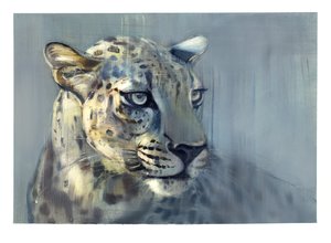 शिकारी II (अरब तेंदुआ), 2009 (कागज पर तेल)
