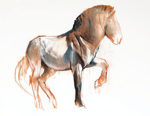 टर्निंग (प्रेज़वल्स्की), 2013, (पेस्टल एंड चारकोल ऑन पेपर)