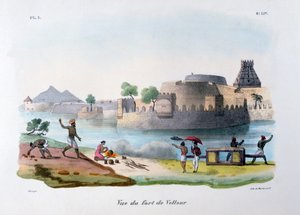 वेल्लूर वेल्लोर का किला, भारत, 1828