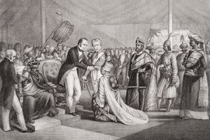 1858 के सिपाही विद्रोह के दमन के बाद, कैनेपोर में ग्रांड दरबार, अंग्रेजी और स्कॉटिश इतिहास के &39;चित्र&39; खंड II से