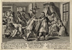 यहूदियों का दौरा करने वाले पांडुर - एंगलब्रेच, मार्टिन (1684-1756) - सीए 1756 - कॉपर उत्कीर्णन - 21,3x30,9 - निजी संग्रह द्वारा मार्टिन एंजेलब्रेट