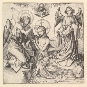 ईसा मसीह का बपतिस्मा, ca. 1470-1474। द्वारा मार्टिन शॉन्गॉउर