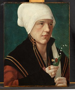 लिली-ऑफ-द-वैली और एक पैंसी धारण करने वाली एक महिला का पोर्ट्रेट, 1510-20