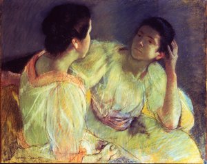 वार्तालाप, c.1896 (कैनवास पर पेस्टल पेपर)