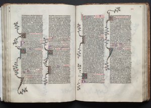 गोथा मिसाल: फोल। 85v, पाठ, c. 1375. द्वारा बोक्वेटो के मास्टर