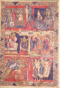 विनचेस्टर बाइबिल, 1160-80 से सैमुअल, शाऊल और डेविड के जीवन के दृश्य द्वारा मॉर्गन लीफ के मास्टर