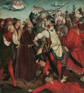 मेसरफील्ड की लड़ाई में सेंट ओसवाल्ड की शहादत, c. 1480-1485। द्वारा ओसवाल्ड किंवदंती के मास्टर