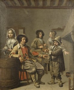 एक देशवासी के लिए शराब का गिलास डालना लड़का, c.1650 (कैनवास पर तेल) द्वारा जुलूस का मास्टर