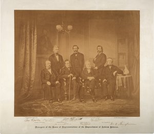 महाभियोग के प्रतिनिधि सभा के प्रबंधक, 1868 (सीपिया फोटो)