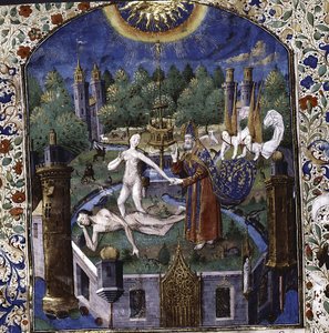Giovanni Boccaccio, 1450-1475 तक डी क्लेर एट रईस महिलाओं से सो एडम के शरीर से ईव का निर्माण