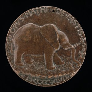 एक घास के मैदान में मालटेस्टा हाथी [रिवर्स], 1446।