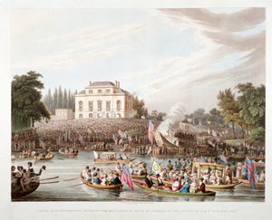 ब्रांडेनबर्ग हाउस, हैमरस्मिथ, लंदन, 1821 में टेम्स नदी का दृश्य द्वारा मैथ्यू डबबर्ग