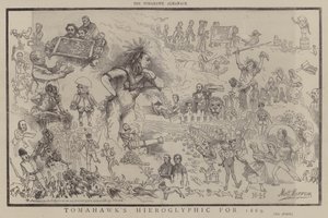 1869 के लिए टॉमहॉक की चित्रलिपि (रंग लिथो) द्वारा मैथ्यू 