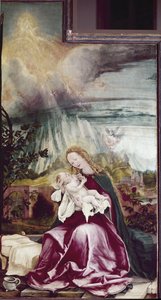 नेटिवाइट का रूपक। Issenheim Altarpiece (या Isenheim) - मैथियस ग्रुनेवाल्ड (सीए 1475-1528) द्वारा पेंटिंग, लकड़ी पर तेल