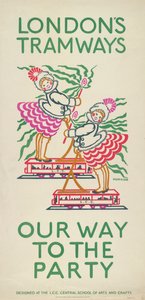'अवर वे टू द पार्टी', लंदन काउंटी काउंसिल एलसीसी ट्रामवेज पोस्टर, 1924 द्वारा मौड क्लेन