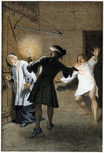 L'Evasion - फ्रांसीसी लेखक L'abbe Prevost (1697-1763) द्वारा "हिस्ट्री ऑफ़ मैनन लेस्कॉट एंड द शेवेलियर डेस ग्रिएक्स" में। मौरिस लेलोइर (1885) द्वारा चित्र के बाद उत्कीर्णन। द्वारा मौरिस लेलोइर