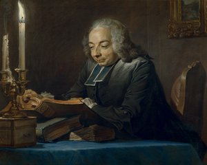 अब्बे जीन-जैक्स ह्यूबर, 1742 (पेस्टल) द्वारा मौरिस क्वेंटिन डी ला टूर