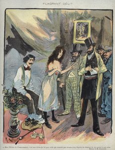 फ्रांसीसी पत्रिका "" ले रीयर """ संख्या 46 डी 1895 - "" फ्लैगेंट डेलिट """ के लिए मौरिस रेडिगेट (1866-1941) का चित्रण - बेन महाशय आयुक्त, यह एक अजीब कानून है जो 35 डिग्री गर्मी से प्रतिबंधित करता है आराम से द्वारा मौरिस रेडिगेट