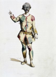 Harlequin (Arlechino) "" Masques et boufons"" (इतालवी कॉमेडी), मौरिस सैंड द्वारा टेक्स्ट और ड्रॉइंग, A. Manceau द्वारा प्रिंट, जॉर्जेस सैंड द्वारा प्रस्तावना से ड्रा करता है