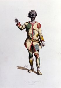 1570 में हार्लेक्विन। मौरिस रेत "" मास्क और जेस्टर "" पेरिस 19 वीं शताब्दी। (मौरिस सैंड जॉर्ज सैंड के पुत्र थे) द्वारा मौरिस रेत