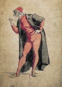 पैंटालोन, कॉमेडिया डेल'अर्ट चरित्र, मौरिस सैंड द्वारा ड्राइंग (1823-1889)