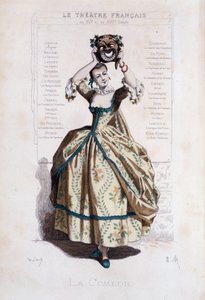 कॉमेडिया डेल आर्टे का निजीकरण। - "Masques et boufons" "(इतालवी कॉमेडी) का फ्रंटपीस, मौरिस सैंड (= मौरिस ड्यूडेवेंट) द्वारा पाठ और चित्र, ए। मैन्सौ द्वारा उत्कीर्णन, जॉर्जेस सैंड, पेरिस, मिशेल लेवी फ्रेरेस द्वारा प्रस्तावना द्वारा मौरिस रेत