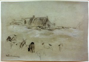 M.Liebermann, समुद्र तट घरों, अग्रभूमि बकरियों में द्वारा मैक्स लिबरमैन