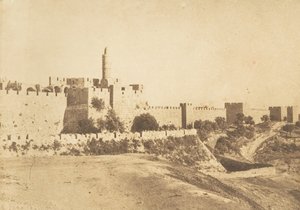 डेविड दाउद कलेसी का महल और यरूशलेम की दीवारें, अगस्त 1850। द्वारा मैक्सिम डू कैंप