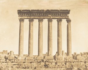 15 सितंबर, 1850 को बालबेक हेलियोपोलिस में सूर्य के मंदिर का स्तंभ। द्वारा मैक्सिम डू कैंप