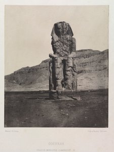अमेनहोटेप III का कोलोसोल मोनोलिथ, गौरनाह, 1849-1851। द्वारा मैक्सिम डू कैंप