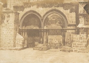 चर्च ऑफ द होली सेपुलचर का मुखौटा, जेरूसलम नंबर 1, 19 अगस्त, 1850। द्वारा मैक्सिम डू कैंप
