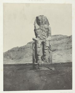 गोरनाह, एमेनोफ्ट III का कोलोसस मोनोलिथ, थेब्स, 184951, 1852 मुद्रित। द्वारा मैक्सिम डू कैंप