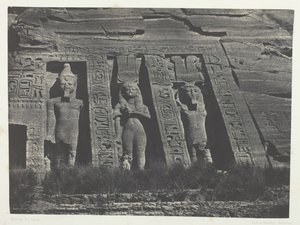 Ibsamboul, Hathor, नूबिया, 184951 के Speos के उत्तरी भाग, 1852 मुद्रित। द्वारा मैक्सिम डू कैंप