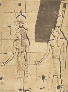 आइसिस और होरस-अर्सी - कलबचेह तालमिस के मंदिर से बेस-रिलीफ, 8 अप्रैल, 1850। द्वारा मैक्सिम डू कैंप