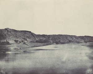 नूबिया। बाब के नील गांव का पूर्वी तट। 1850 में फिलो के दक्षिण में लिया गया दृश्य। द्वारा मैक्सिम डू कैंप