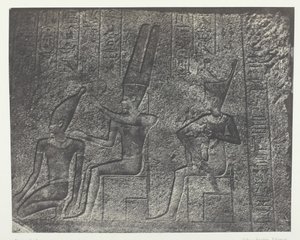 कर्णक पैलेस, ग्रेनाइट अभयारण्य की बाहरी मूर्तियां, थेब्स, 184951, 1852 में छपी। द्वारा मैक्सिम डू कैंप