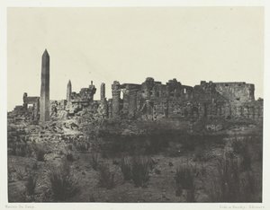 कर्णक पैलेस, खंडहर का सामान्य दृश्य, उत्तर की ओर ले जाया गया, थेब्स, 184951, 1852 मुद्रित। द्वारा मैक्सिम डू कैंप