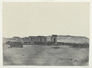 डेबॉड का मंदिर और गांव, एंटोनिन रूट से पारेम्बोले, नूबिया, 184951, 1852 में छपा। द्वारा मैक्सिम डू कैंप